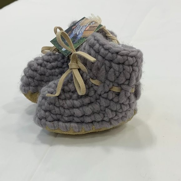 NWT Sweater Moccs Baby Booties, Gray, 0-6 mo - Picture 1 of 7